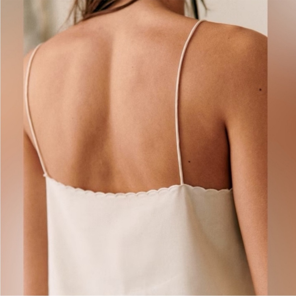 Sezane NWT Palma Top Ecru Cream Size EU 40 US 8 Silk Embroidered Camisole Top - Picture 5 of 13